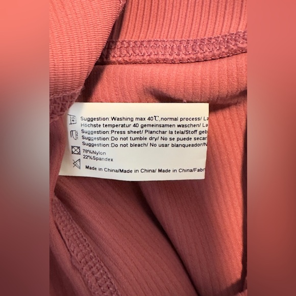 PINSPARK | Flare Ribbed High Waisted Pink Leggings with Pockets | Size L | NWOT - Picture 5 of 9